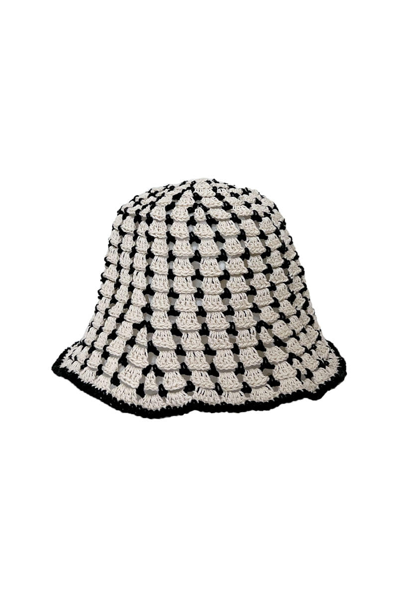 Web Summer Bucket Hat (Ivory &amp; Black)