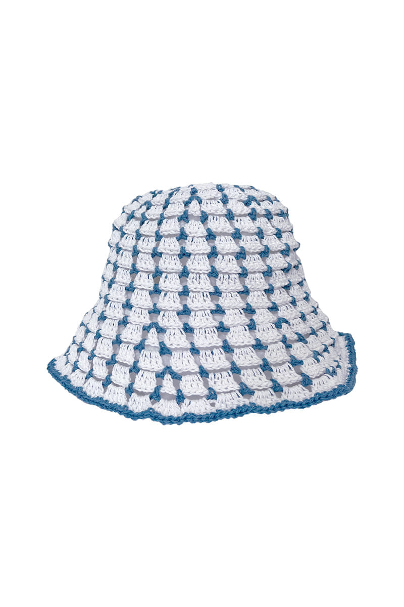 Web Summer Bucket Hat (Blue&amp;White)