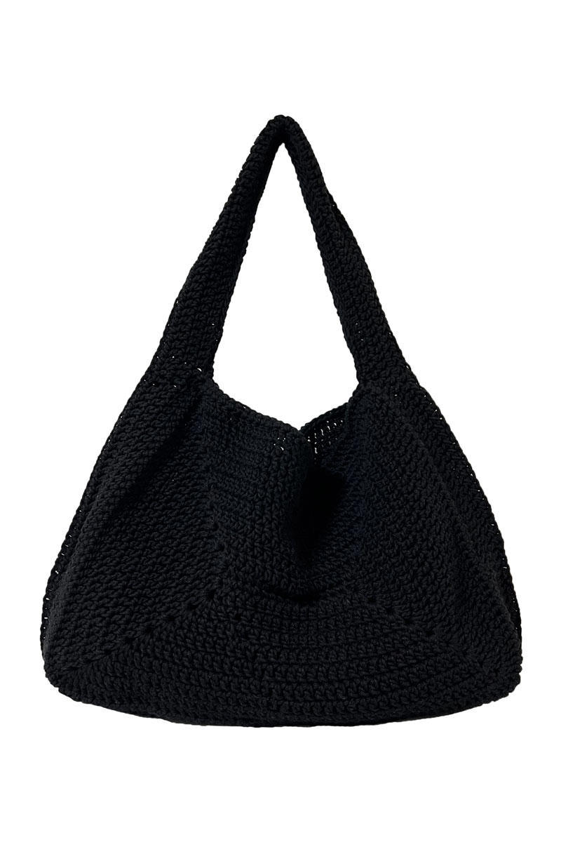 Crochet Shoulder Bag (Black)