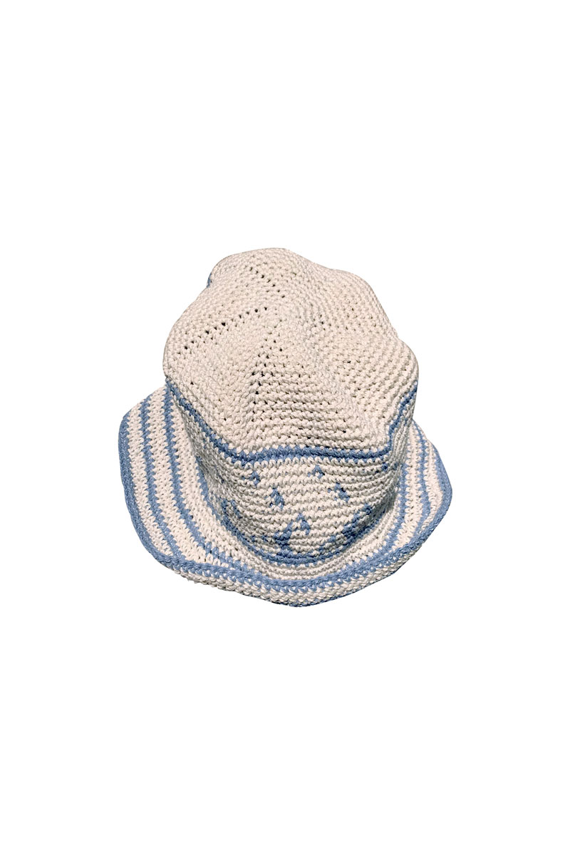 Pado Hat (Ivory &amp; Blue)