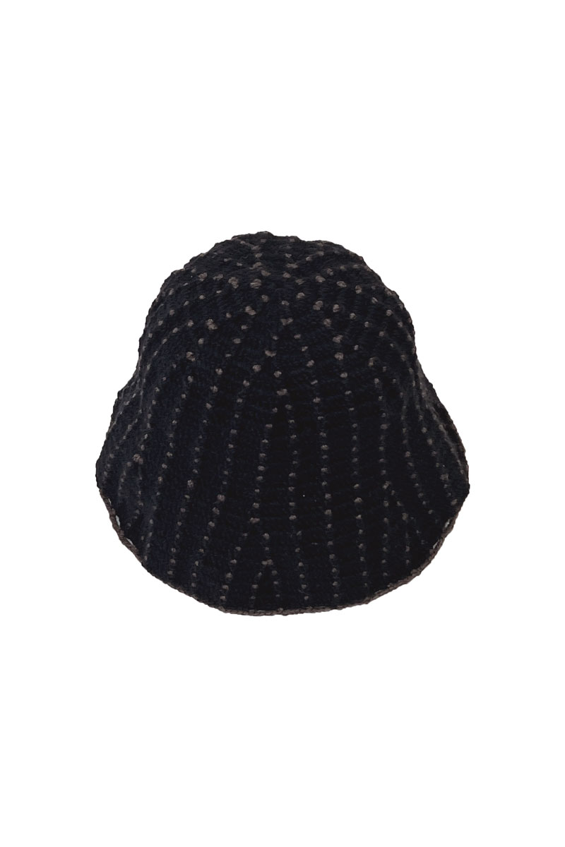 Dot Wool  Bucket Hat (Black &amp; Brown grey)