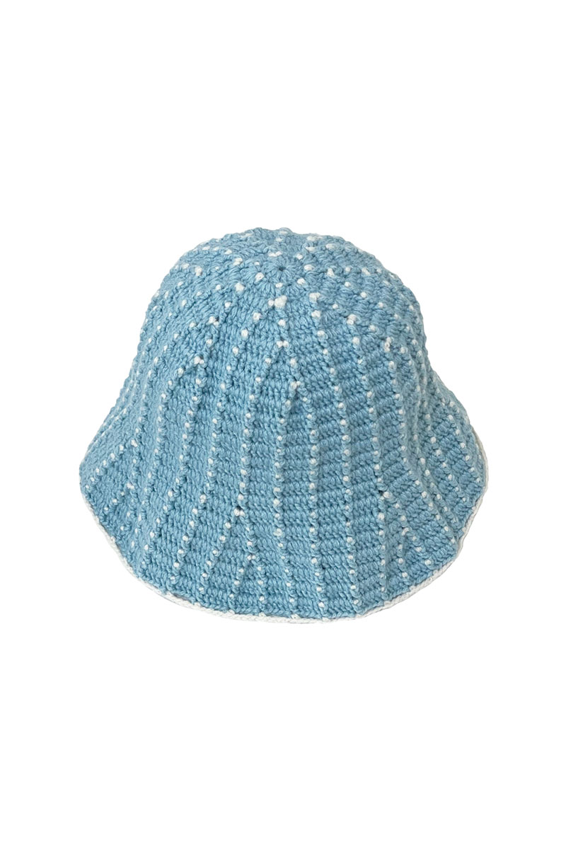 Dot Wool  Bucket Hat (Sky blue)