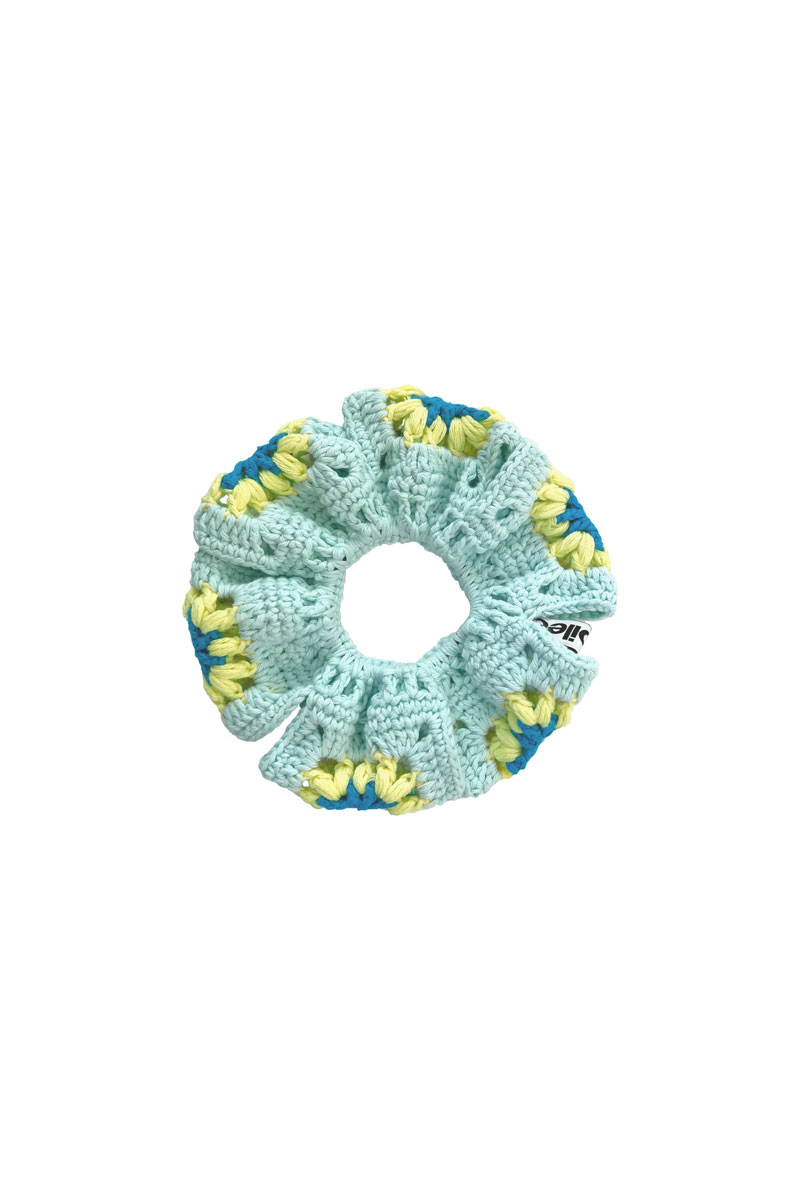Flor Crochet Scrunchie _ Popo (Blue Lemon)