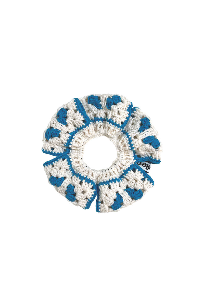 Flor Crochet Scrunchie _ Noon (Blue)