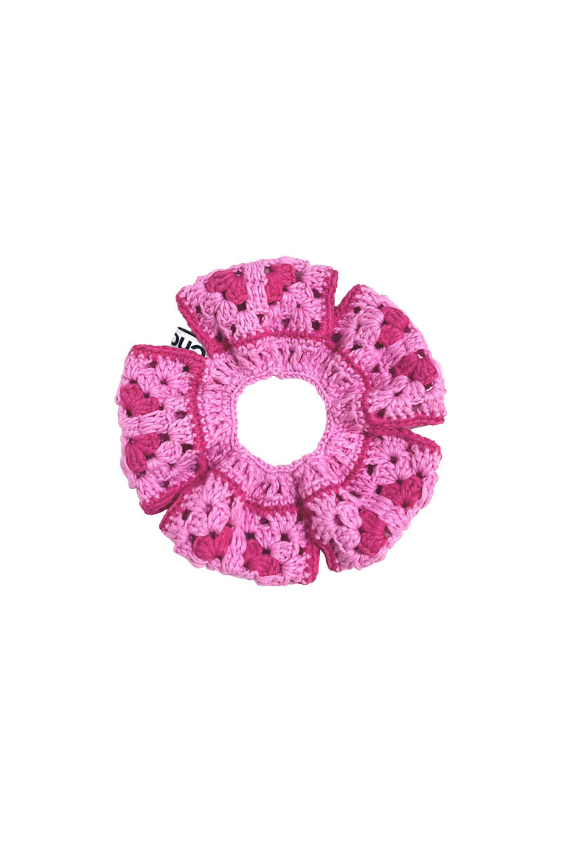 Flor Crochet Scrunchie _ Noon (Pink)